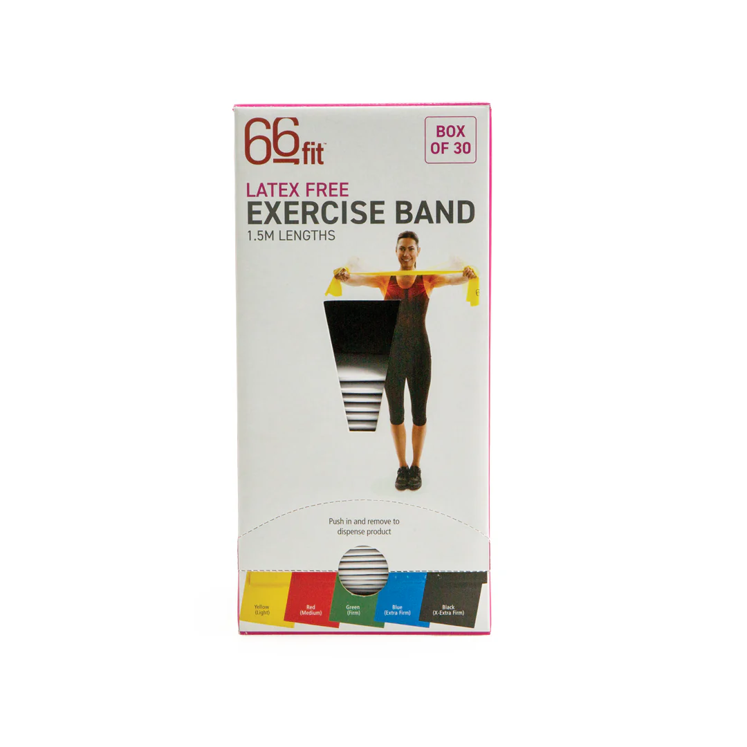 66fit Latex Free Exercise Band – 1.5m Box of 30 - Image 3