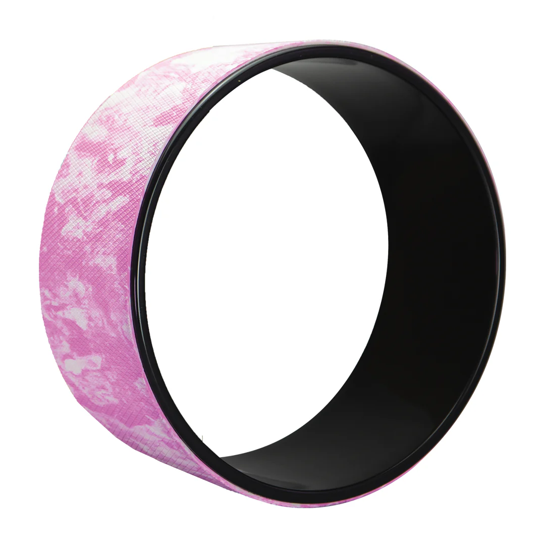 66fit Yoga Back Wheel - Pink White 12" - Image 6