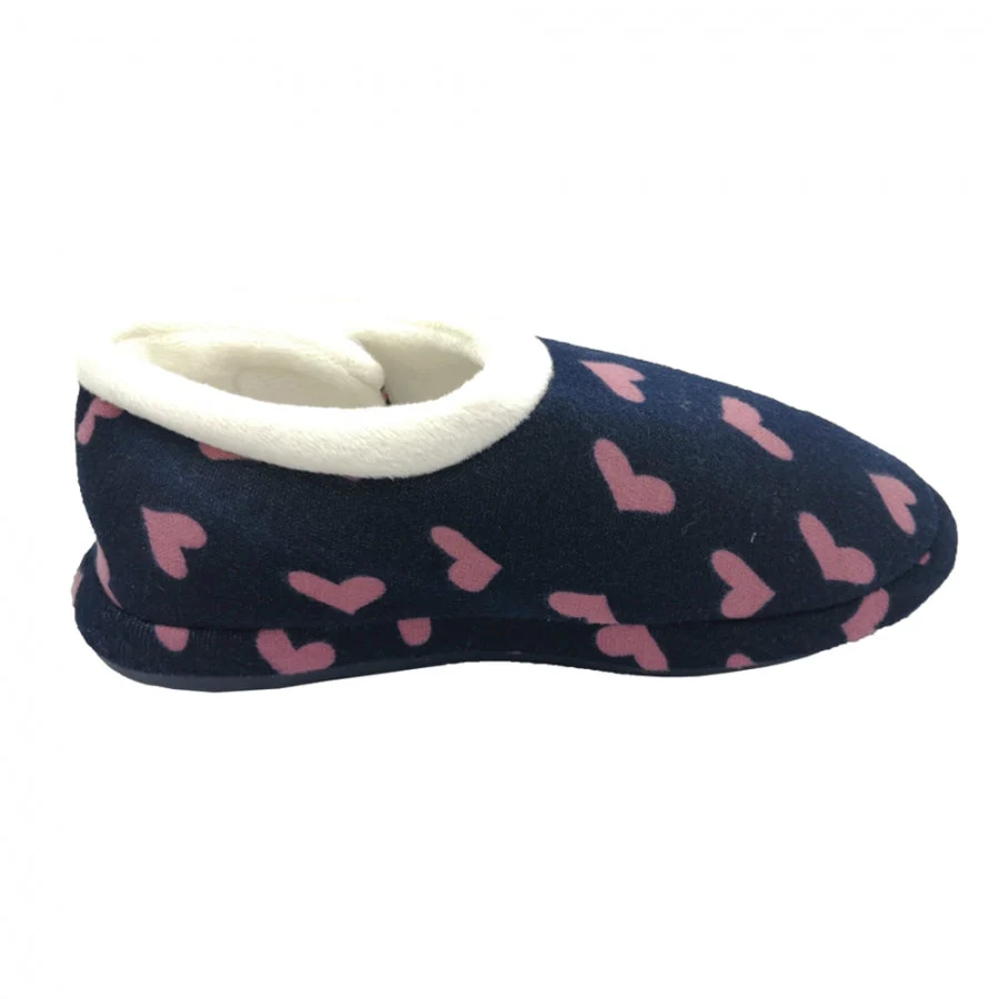 Archline Slippers - Closed (Orthotic Slippers) - Navy With Hearts - Image 2