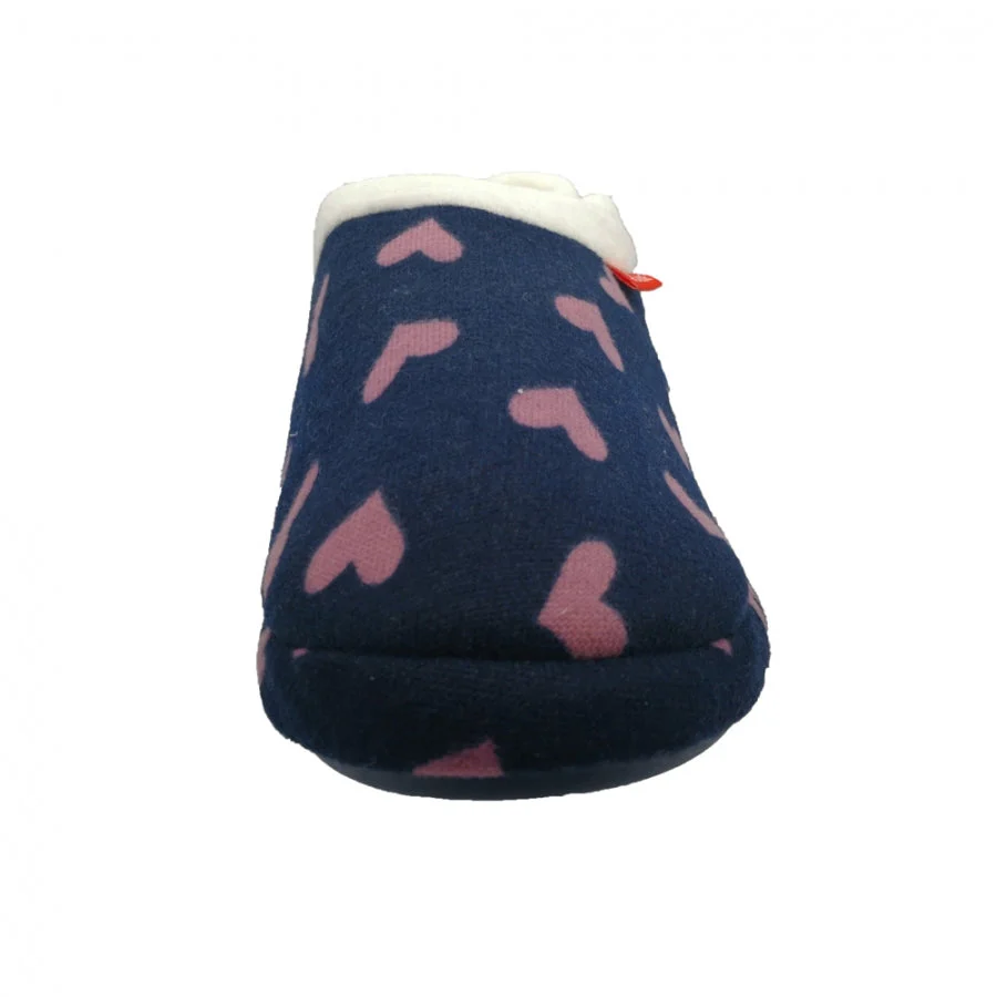 Archline Slippers - Closed (Orthotic Slippers) - Navy With Hearts - Image 3