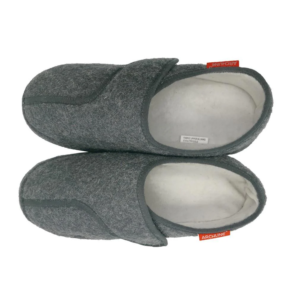 Archline Orthotic Slippers Plus (With Adjustable Strap) - Grey - Image 7