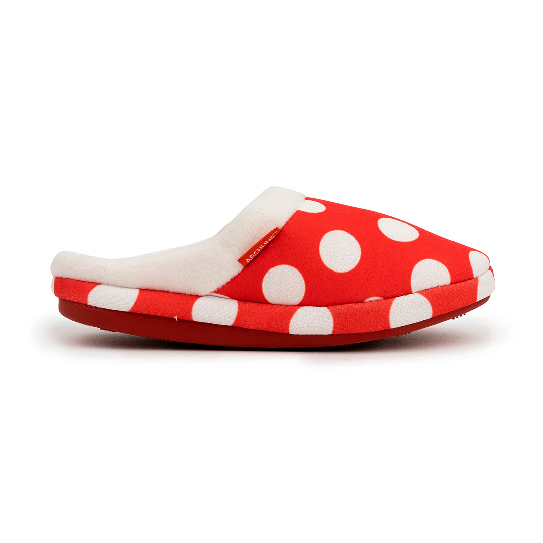 Archline Slippers - Slip On (Orthotic Slippers) Red Polkadot - Image 5