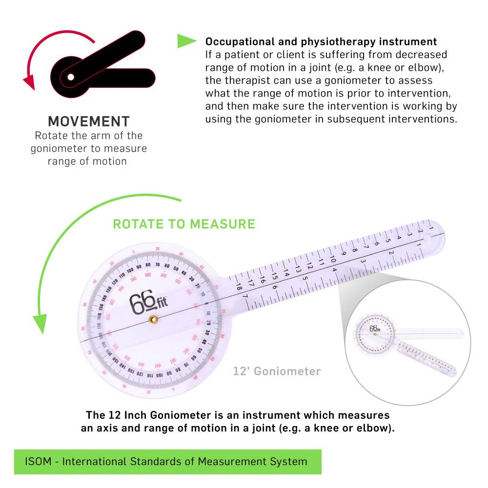 66fit Goniometer - Plastic - 12 Inch - Image 3