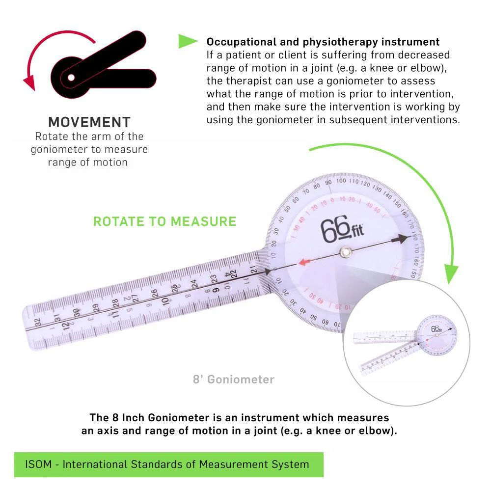 66fit Goniometer - Plastic - 8 Inch - Image 3