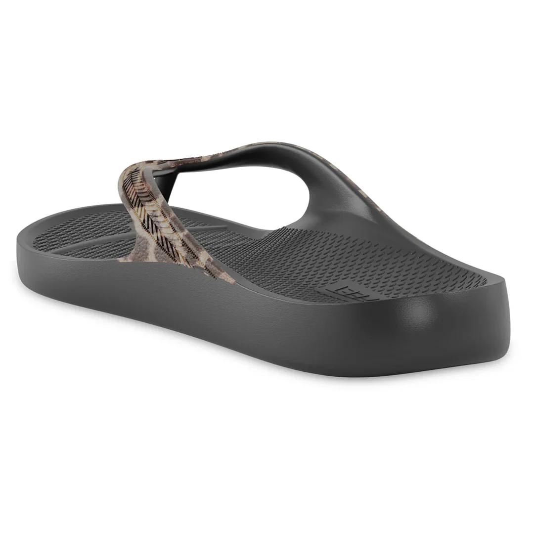 LightFeet Arch Support Flip Flops/Thongs - Black Leopard - Image 4