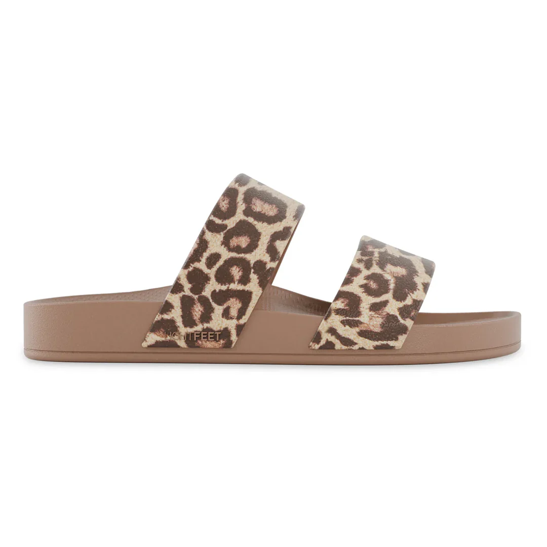 Lightfeet Double Strap Slides - Latte Leopard - Image 4