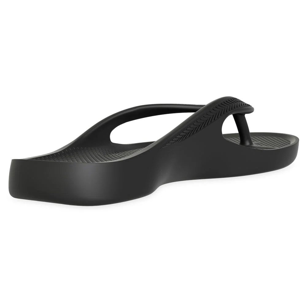 LightFeet Arch Support Flip Flops/Thongs - Black - Image 4