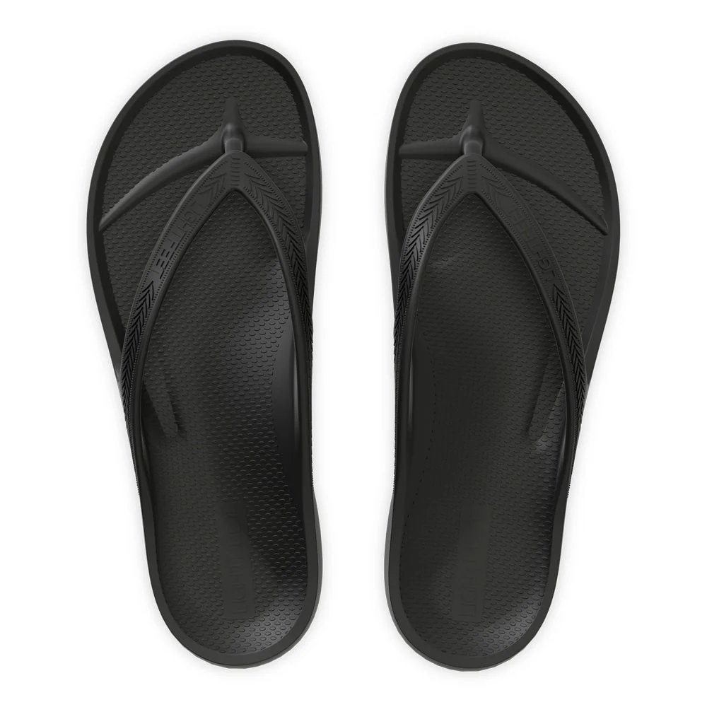 LightFeet Arch Support Flip Flops/Thongs - Black - Image 5