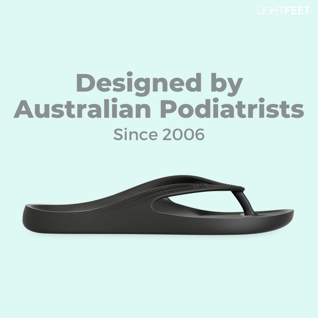 LightFeet Arch Support Flip Flops/Thongs - Black - Image 6