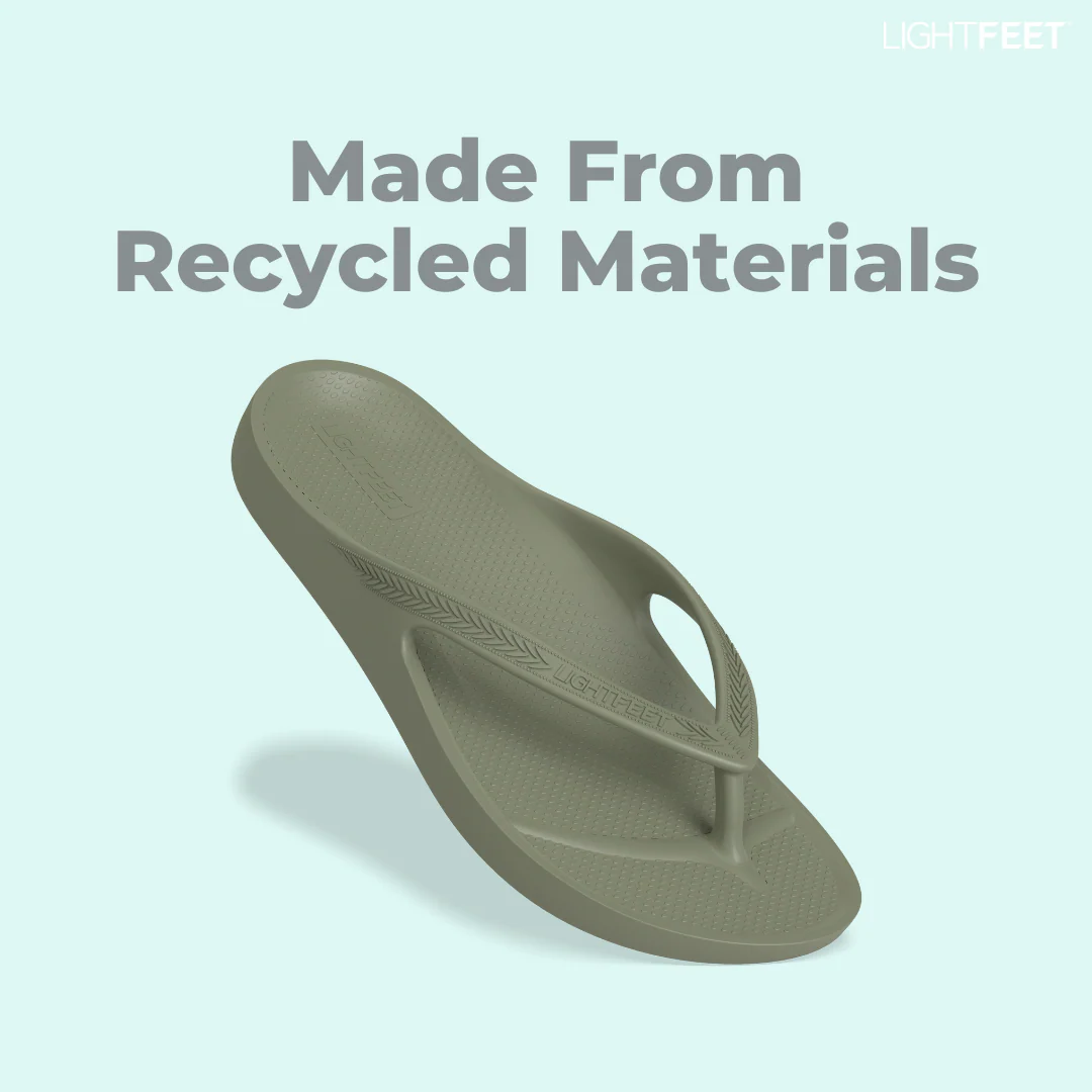 LightFeet Arch Support Flip Flops/Thongs - Khaki - Image 6
