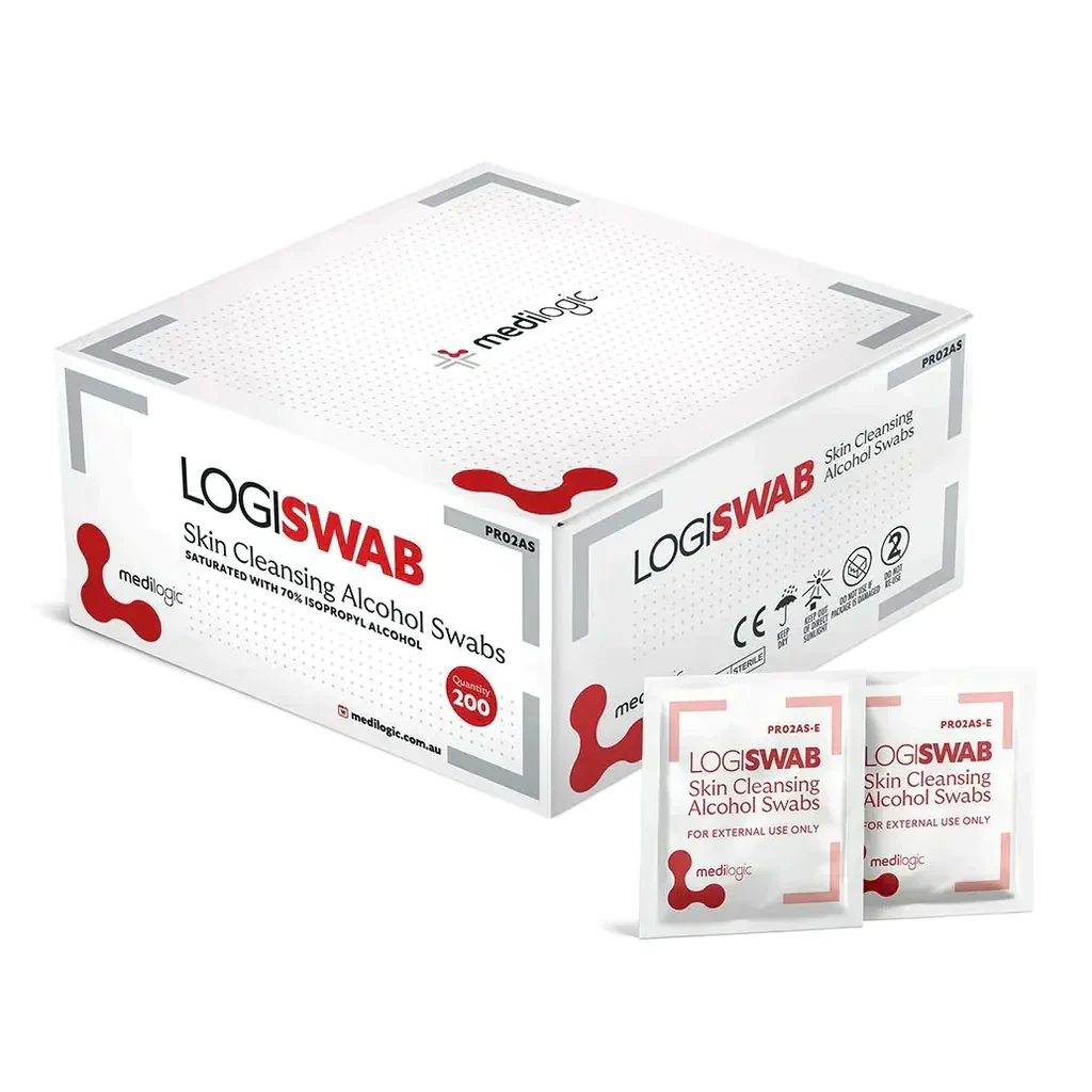 LOGISWAB Skin Cleaning Alcohol Swabs – Box 200 - Image 2