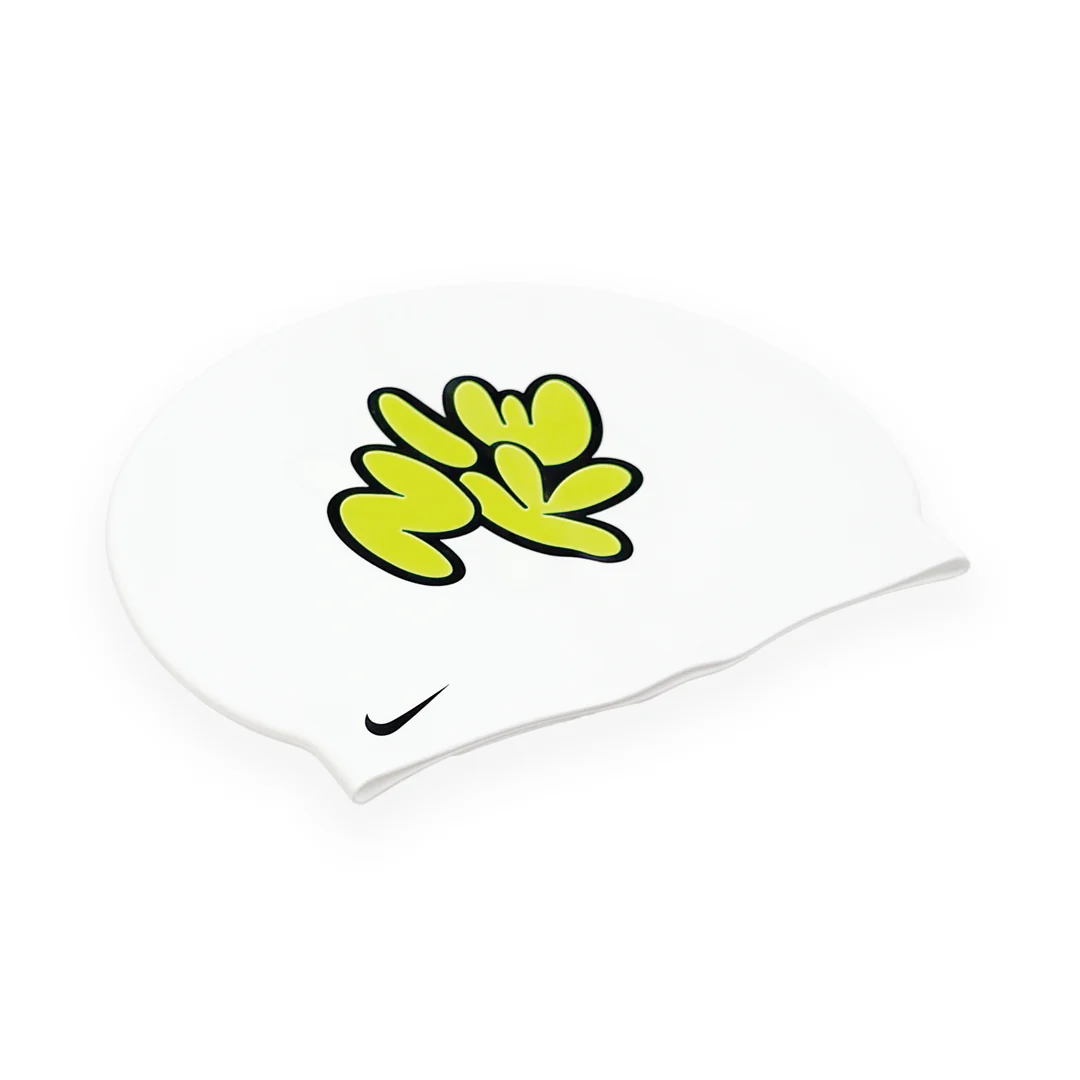 Nike Swim Multi Graphic White Cap - Image 3