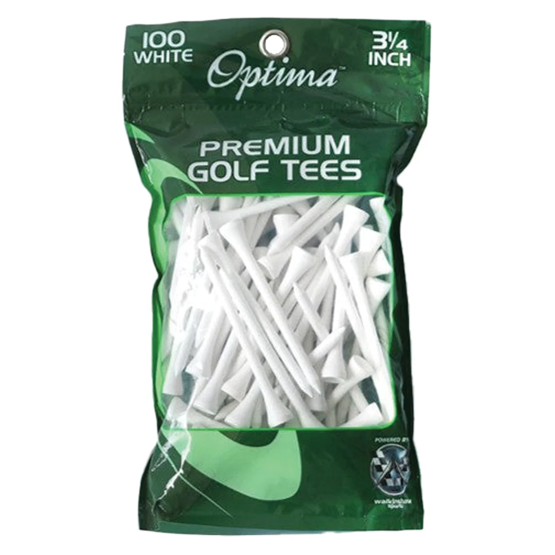 Optima Wood White Golf Tees - 100 Pack - Image 2