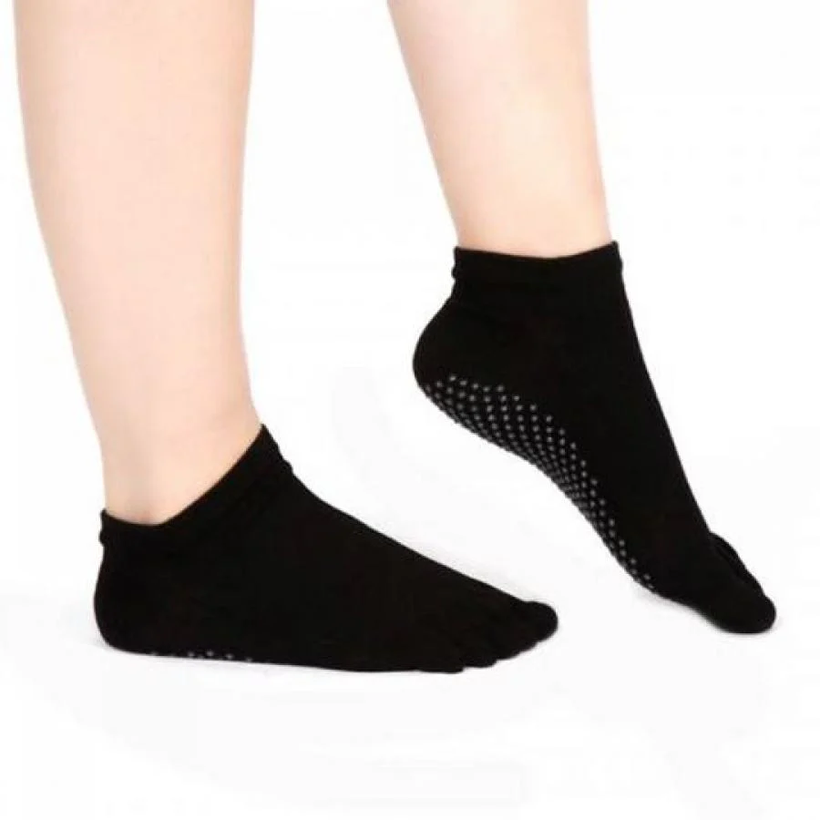 Pilates Yoga Socks Low Cut Black - Pair - Image 5