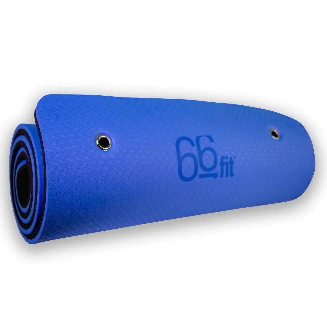66fit Professional Exercise Mat - 17mm x 60cm x 180cm - Blue - Image 3